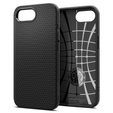 Spigen case for iPhone 16E, Liquid Air, black + 9H Tempered Glass