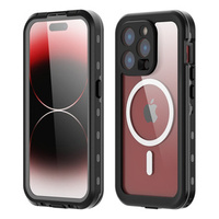 IP68 Waterproof Case for iPhone 15 Pro, SHELLBOX MagSafe, black