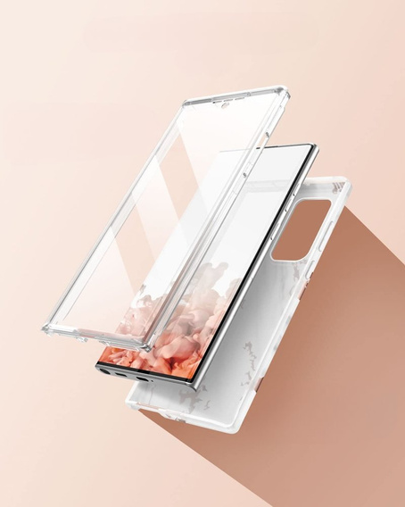Case for Samsung Galaxy S22 Ultra, Suritch Full Body Marble, white