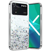 Case for Xiaomi Poco M4 Pro 4G, Glittery, silver