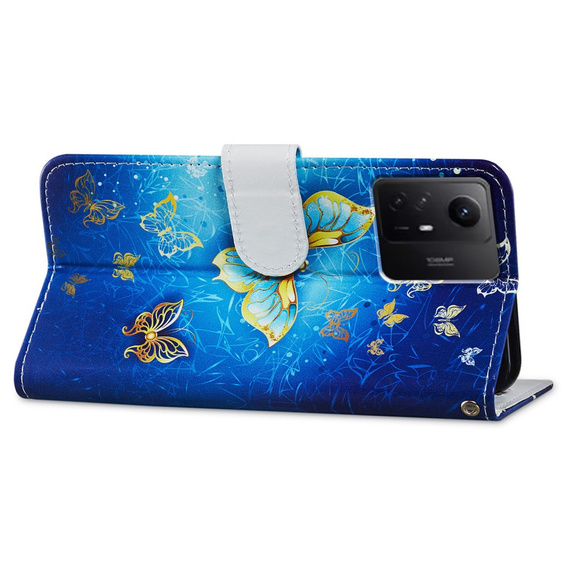 Flip case for Xiaomi Redmi Note 12S, Wallet Butterfly, blue