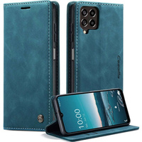 CASEME case for Samsung Galaxy M33 5G, Leather Wallet Case, blue