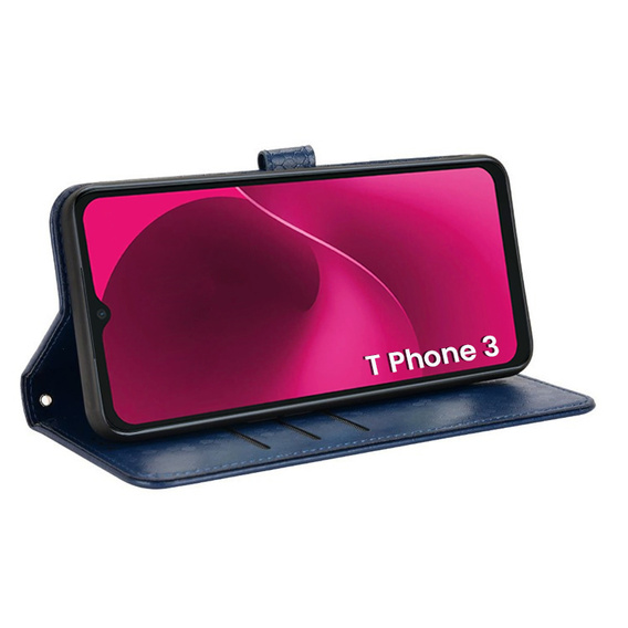 Flip case for T Phone 3 5G, Wallet Rhombus, blue