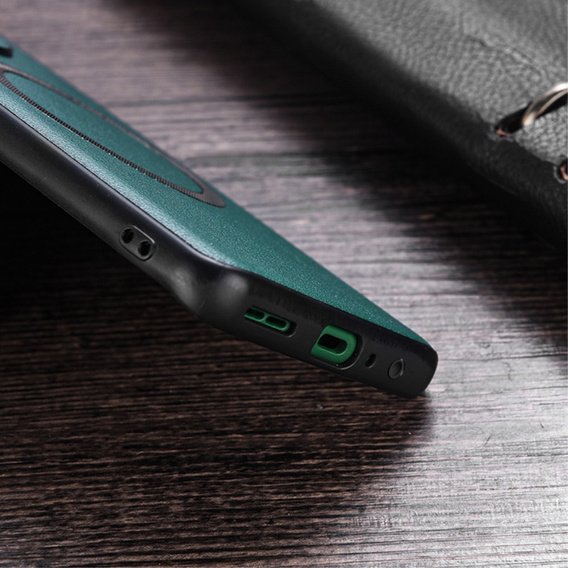 Case for Samsung Galaxy A34 5G, Leather Hybrid MagSafe, green