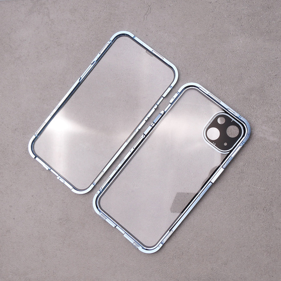 Case for iPhone 13, Magnetic Dual Glass, blue