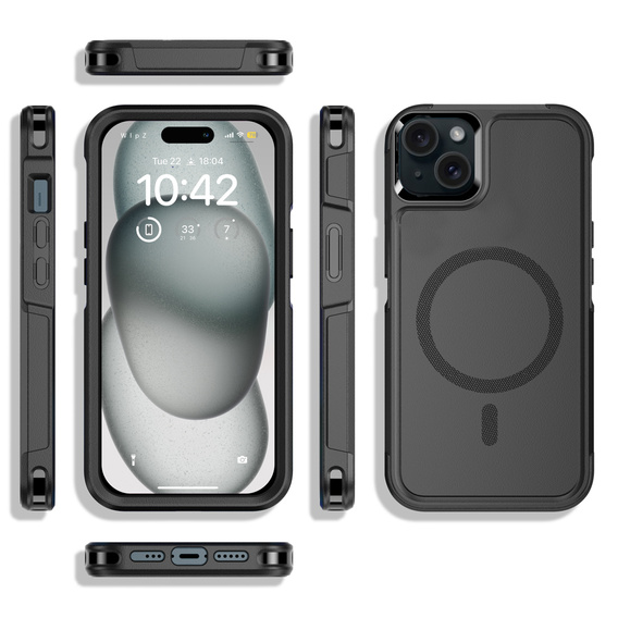 Case for iPhone 15 Plus, MagForce MagSafe, black