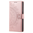 Flip case for Samsung Galaxy A15, Mandala Flower, pink + 9H glass