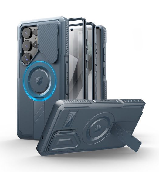 Armored case for Samsung Galaxy S25 Ultra, Dexnor CamProtect MagSafe, blue (Two frames)