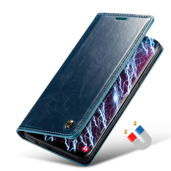 CASEME flip case for Samsung Galaxy S9, Waxy Textublue, blue