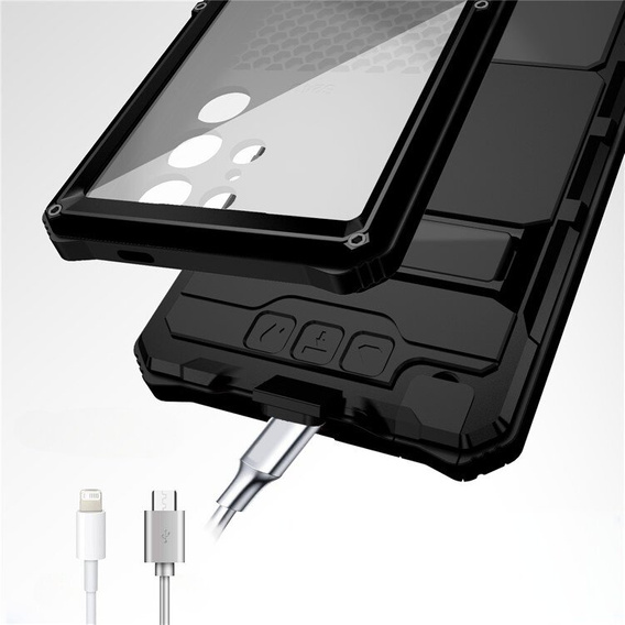 Armored case for Samsung Galaxy S24 Ultra, R-JUST, silver