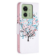Flip case for Motorola Edge 40 5G, Wallet, colorful tree, white