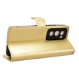 Flip case for Oppo Reno 12 Pro, Crazy Horse Wallet, gold
