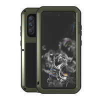 Love Mei Case for Samsung Galaxy S21 FE, armored with glass, green