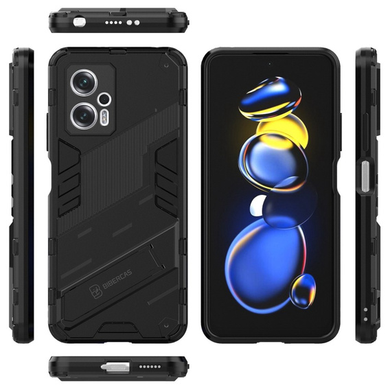 Case for Xiaomi Poco X4 GT 5G, Military kickstand, black