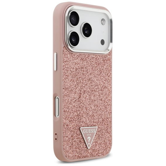 GUESS Glitter Triangle Logo MagSafe Case for iPhone 17 Pro