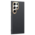 Leather case for Samsung Galaxy S25 Ultra, leather hybrid, black