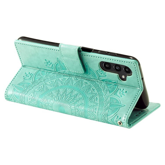 Flip case for Samsung Galaxy A55 5G, Mandala Flower, green