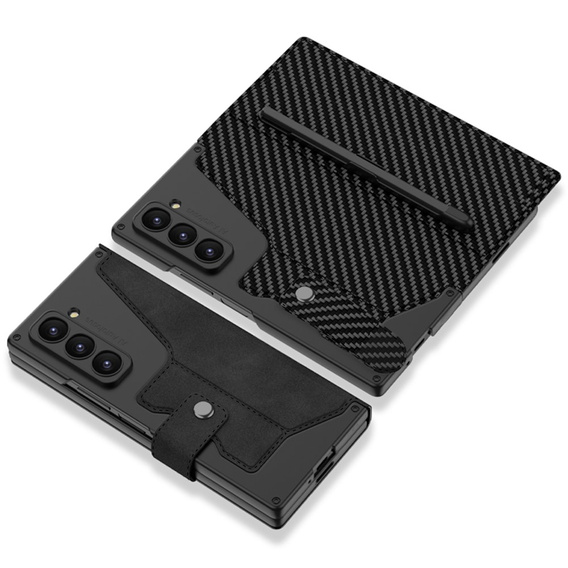 Wallet case with flap carbon black for Samsung Galaxy Z Fold 7 5G