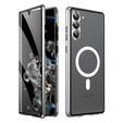 Magnetic Dual Glass MagSafe case for Samsung Galaxy S24, silver
