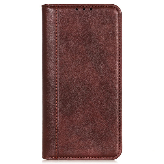Case for Samsung Galaxy S23 Ultra, Wallet Litchi Leather, brown