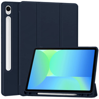 Case for Samsung Galaxy Tab S10 FE+ Plus, Smartcase with stylus space, dark blue