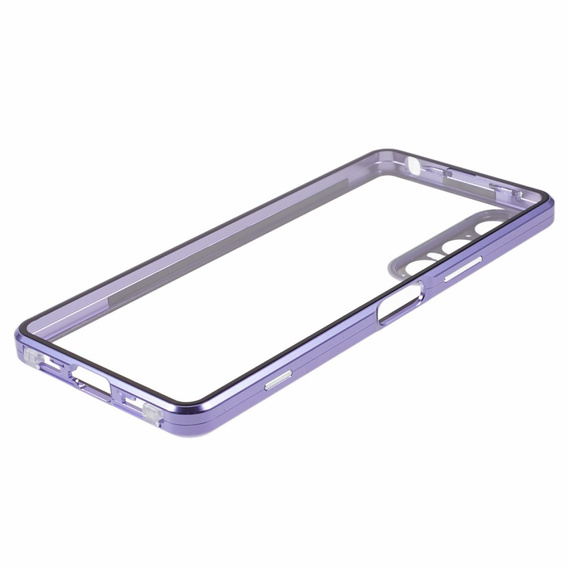 Case for Sony Xperia 1 V, Magnetic Dual Glass, purple