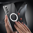 Magnetic Dual Glass MagSafe case for Samsung Galaxy S24, silver