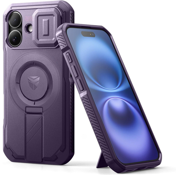 Armored case for iPhone 16, Dexnor CamProtect MagSafe, purple