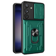 Armored case for Samsung Galaxy A54 5G, Camera Slide Card Slot, green