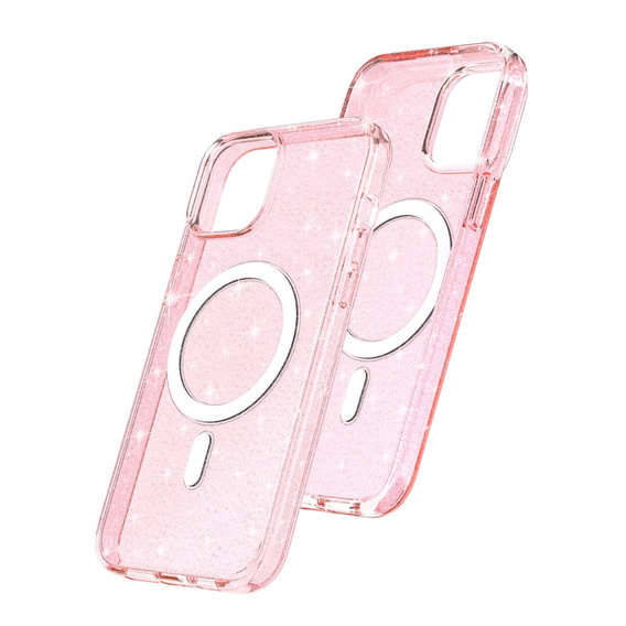 Case for iPhone 14, Dropproof MagSafe Glitter, pink