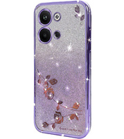 Case for Infinix Note 30 VIP, Glitter Flower, purple