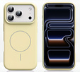 Silicone sleeve for iPhone 17 Pro Max, for MagSafe, anti-shock, yellow