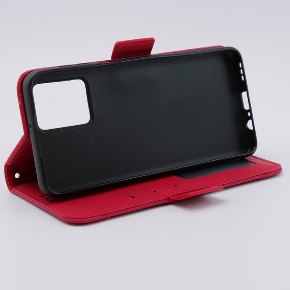 Flip case for Motorola Moto G54 5G, Card Slot, red