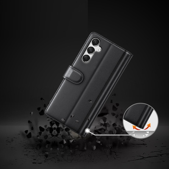 Flip case for Samsung Galaxy A25 5G, Split Leather, black