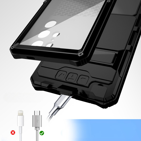 Armored case for Samsung Galaxy S25 Ultra, R-JUST, black