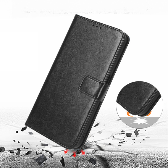 Flip case for Oppo A5 5G / A5m, Crazy Horse Wallet, black