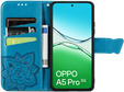 Flip case for Oppo A5 Pro 5G, Butterfly, blue