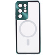 Magnetic Dual Glass MagSafe case for Samsung Galaxy S21 Ultra, green