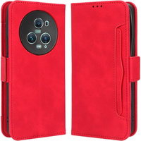 Flip case for Honor Magic 5 Pro 5G, Card Slot, red