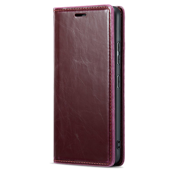 Flip case for Samsung Galaxy A54, ERBORD Waxy Wallet, red