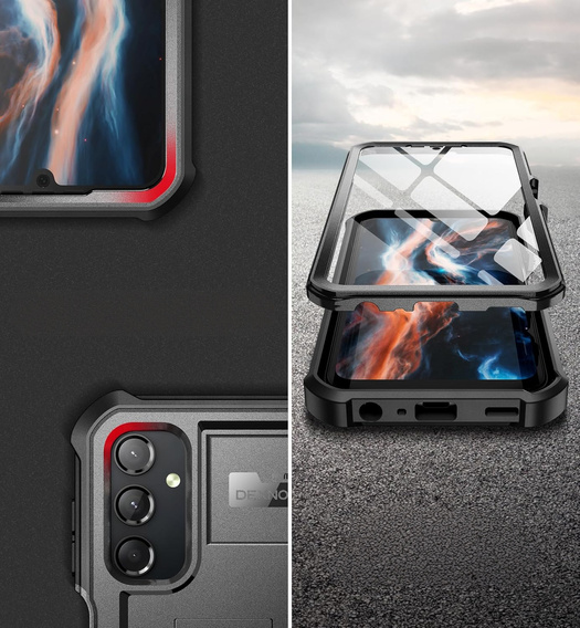 Armored case for Samsung Galaxy A25 5G, Dexnor Full Body (Two Frames), black