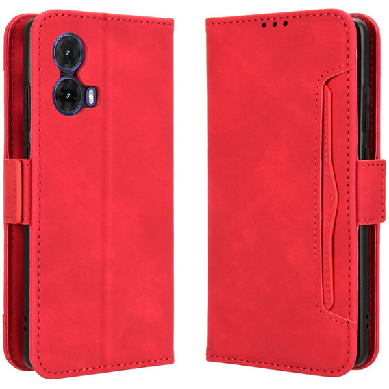 Flip case for Motorola Moto G85, Card Slot, red