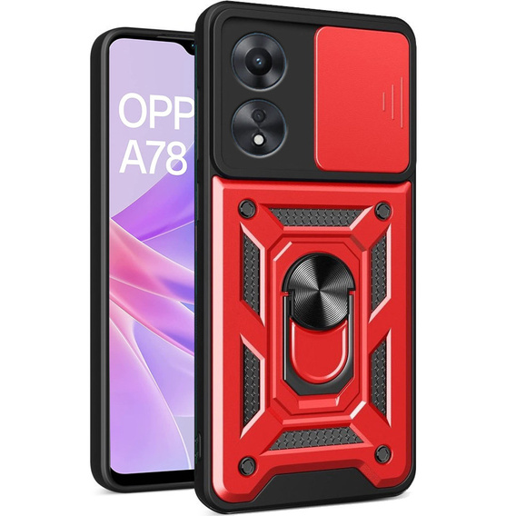 Case for Oppo A78 5G, CamShield Slide, red