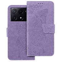 Flip case for Xiaomi Poco X6 Pro 5G, Butterfly, purple