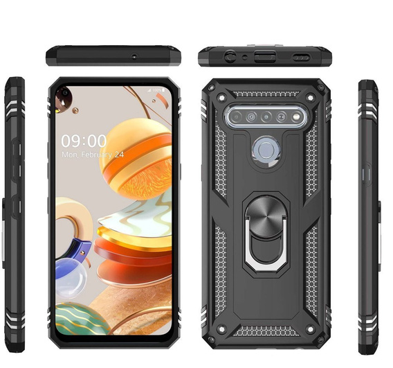Armor Case for LG K61, Nox Case Ring, black
