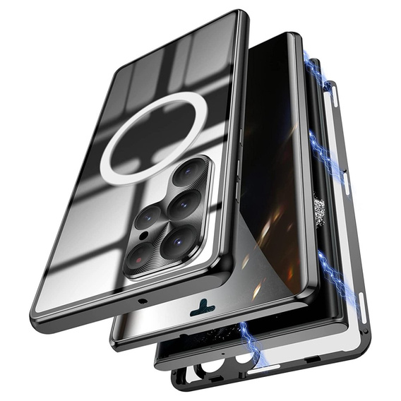 Magnetic Dual Glass MagSafe case for Samsung Galaxy S22 Ultra, black
