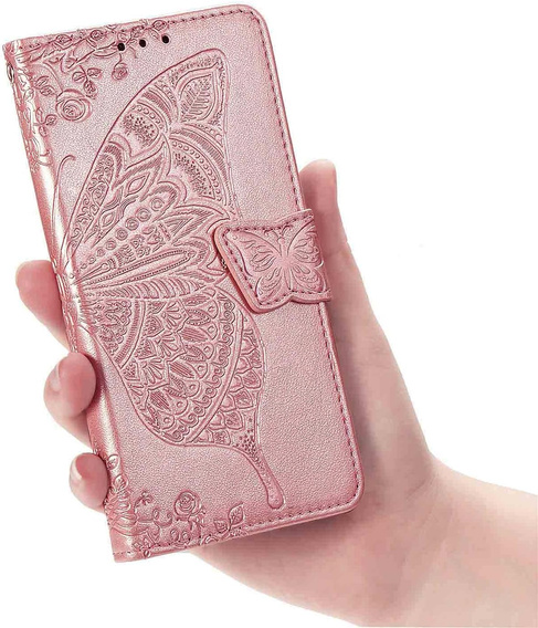 Flap case for Xiaomi Redmi 15 5G / 4G, Butterfly, rose gold