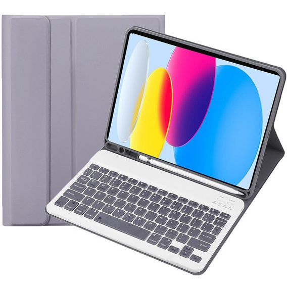 Case + keyboard iPad 10.9 2022 10 Gen, Pen Slot, purple