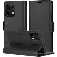 Case for Xiaomi Redmi Note 13 Pro 4G / Xiaomi Redmi Note 14S / Xiaomi Poco M6 Pro 4G, ERBORD Glossy Litchi, wallet with flap, black