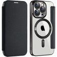Flip case for iPhone 15 Pro, RFID Wallet MagSafe CamShield, black